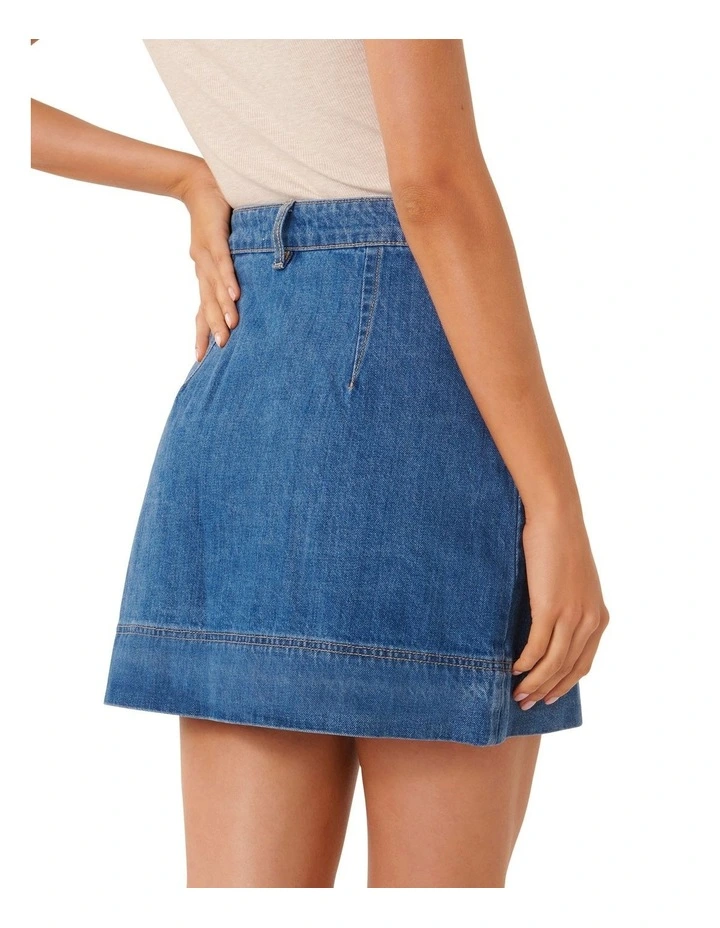 Keli Denim Mini Skirt in Blue image 2