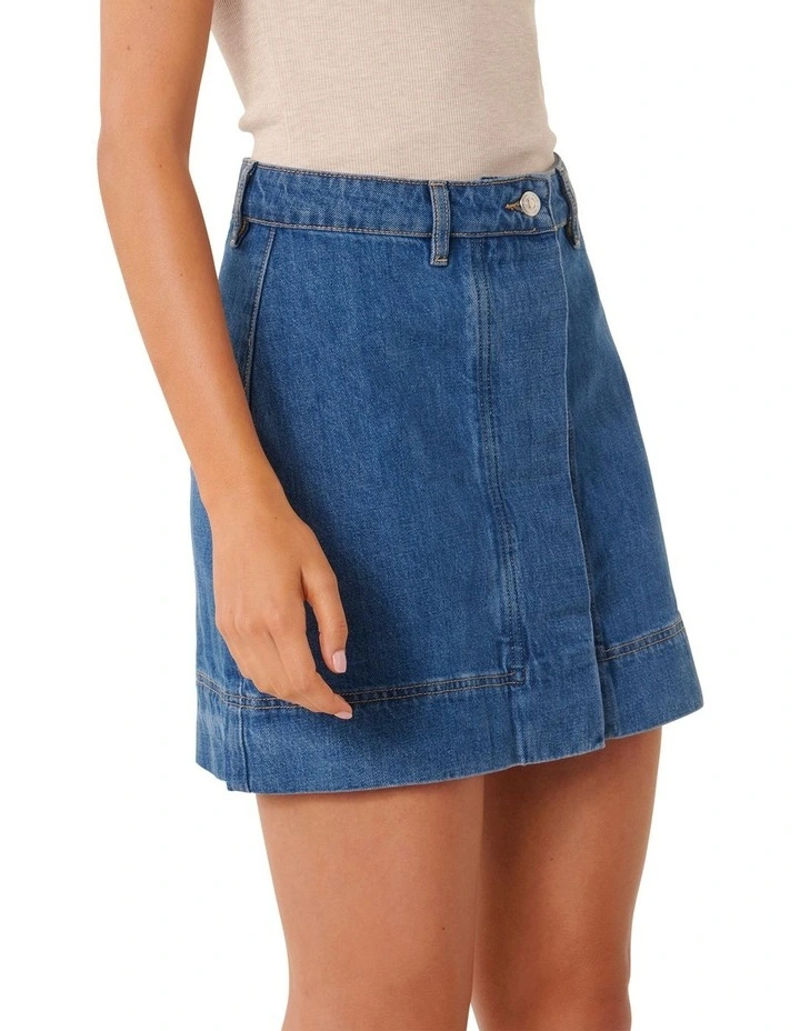 Keli Denim Mini Skirt in Blue image 3