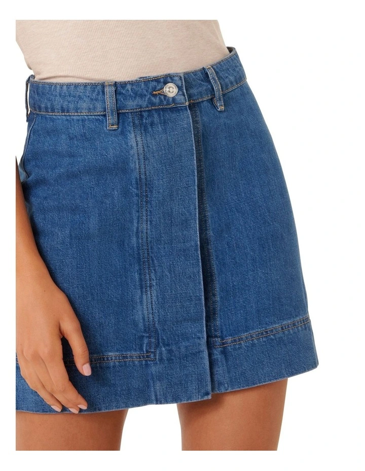 Keli Denim Mini Skirt in Blue image 4
