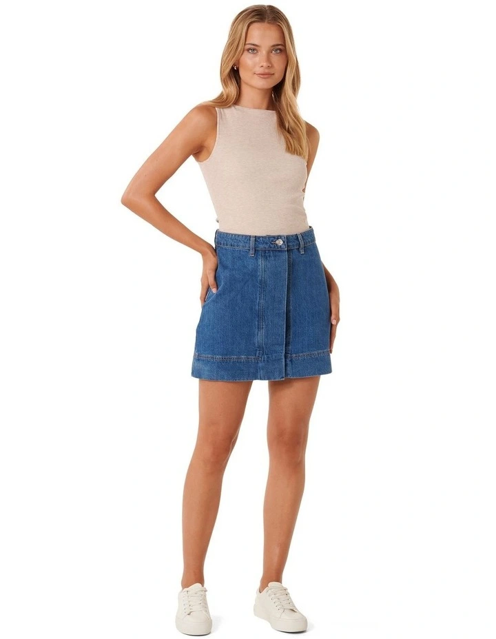 Keli Denim Mini Skirt in Blue image 5