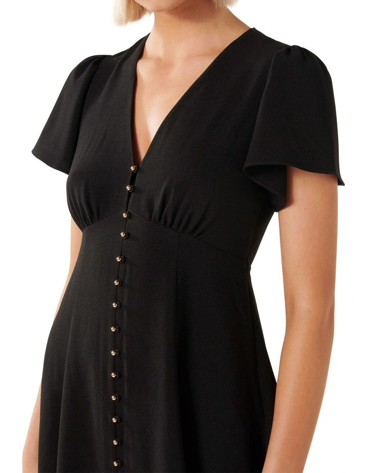 Elodie Flutter Sleeve Dress in Black image 4