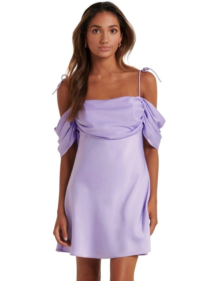 Forever New Julia Cold Shoulder Mini Dress in Lilac MYER