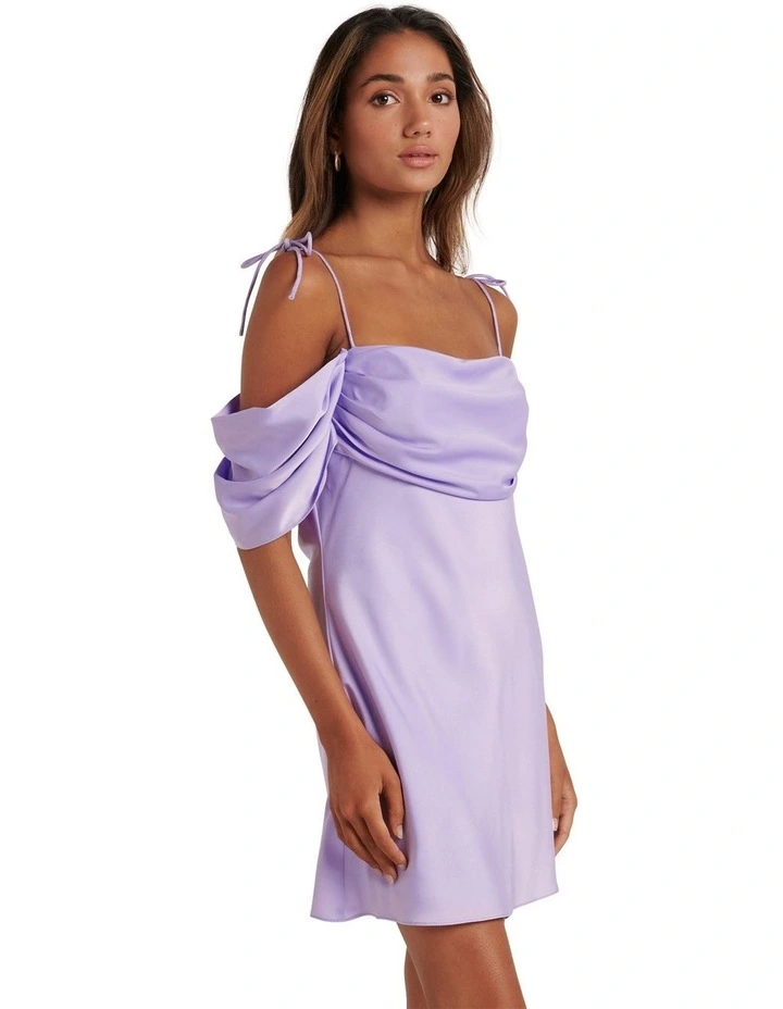 Julia Cold Shoulder Mini Dress in Lilac image 3
