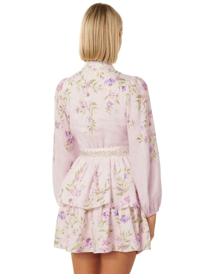 Raine Printed Tiered Mini Dress in Delta Floral image 2