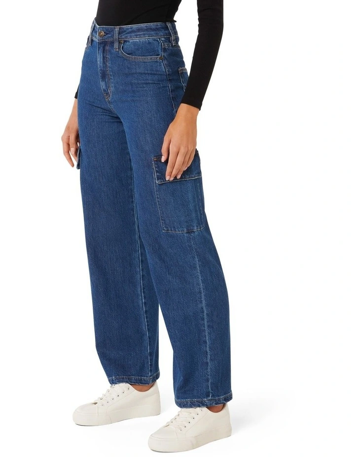 Jenny Cargo Jeans in Navy image 3