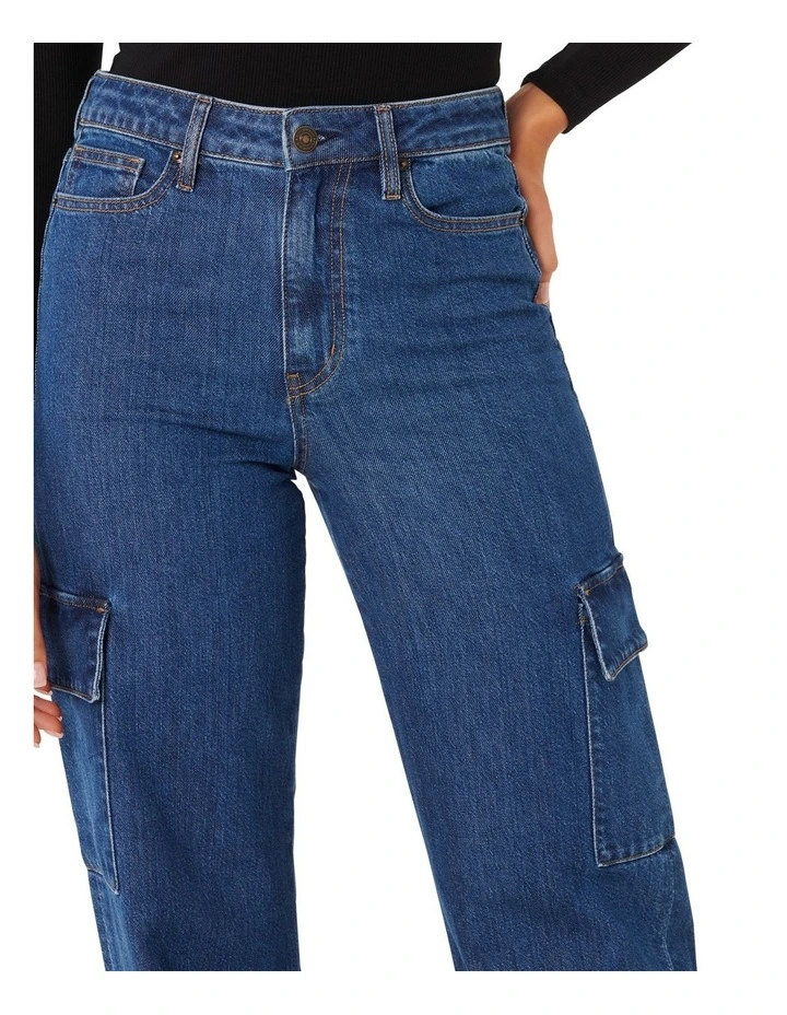 Jenny Cargo Jeans in Navy image 4