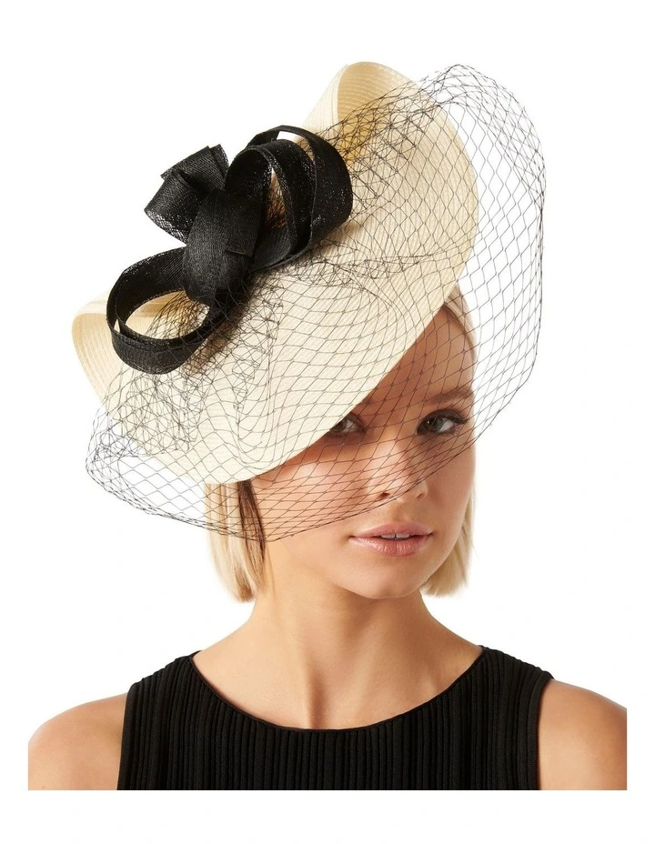Celia Woven Fascinator in Cream image 2