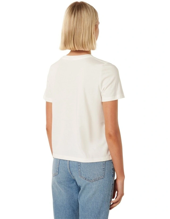 Lara Boxy Crew Neck Tee in White image 2