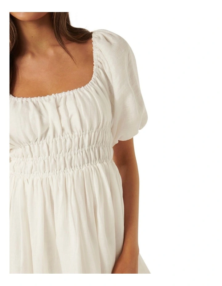 Mary Jane Off Shoulder Mini Dress in Porcelain image 4