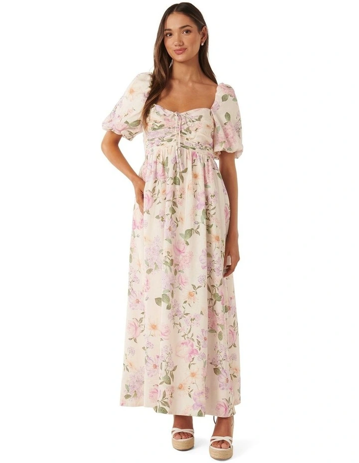 Destiny Linen Midi Dress in Lilac Hope Floral image 1