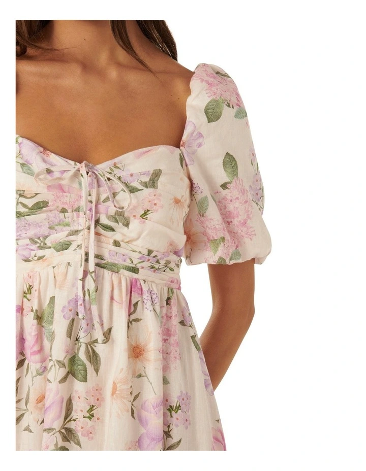 Destiny Linen Midi Dress in Lilac Hope Floral image 4