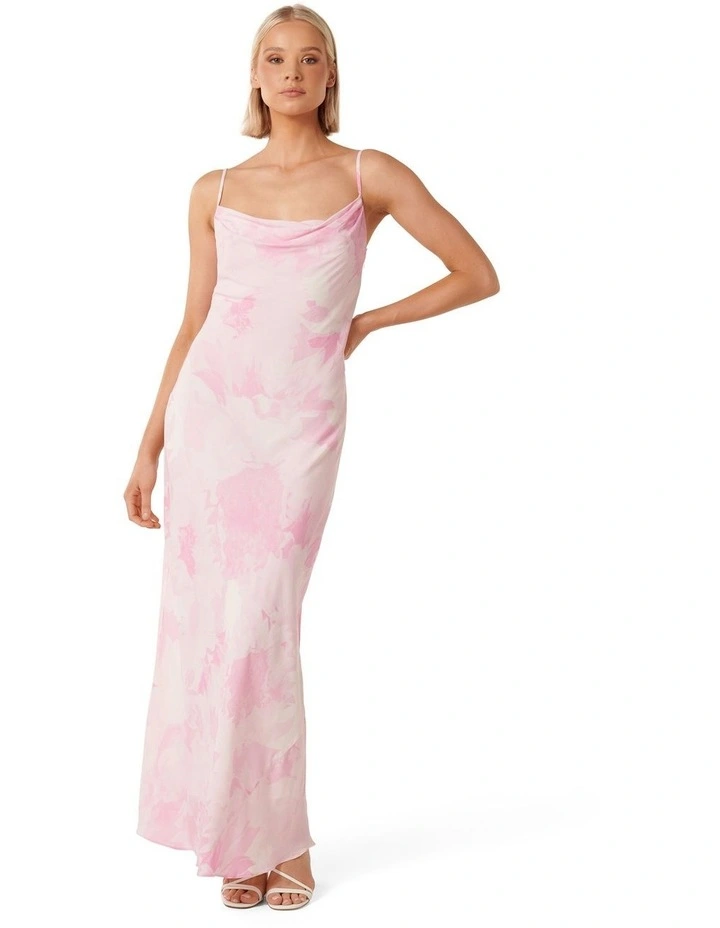Millie Cowl Neck Slip Dress in Pink image 1