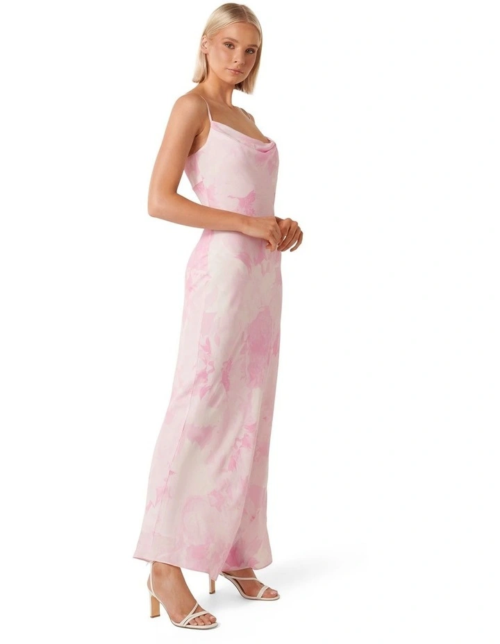 Millie Cowl Neck Slip Dress in Pink image 3