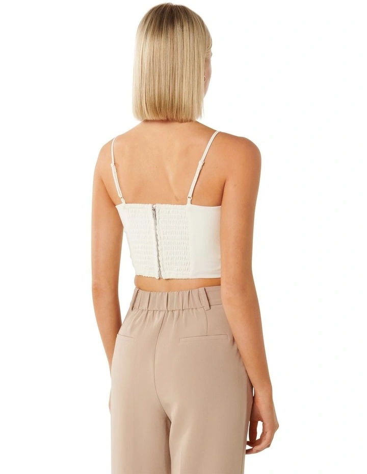 Bailey Rosette Bustier Top in White image 2