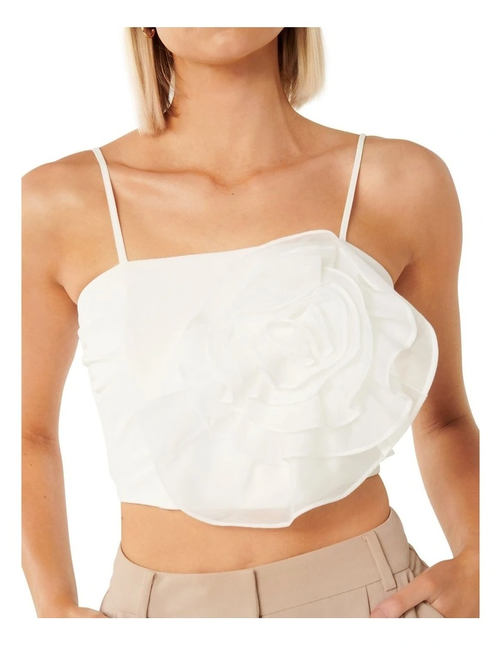 Bailey Rosette Bustier Top in White image 4