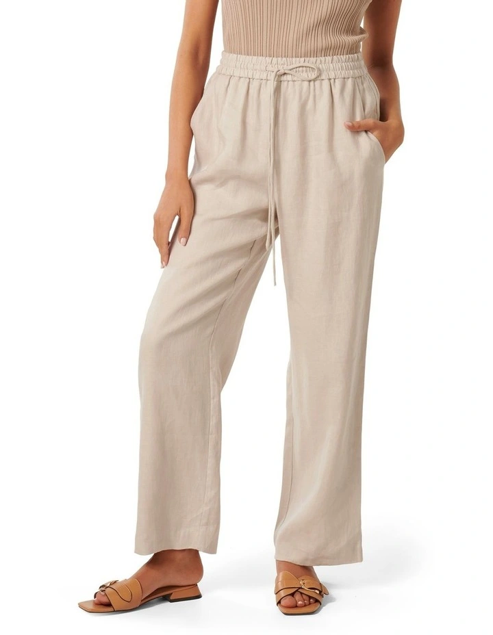 Lori Linen Pants in Beige image 1