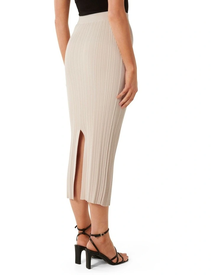 Evie Multi Rib Knit Skirt in Sand image 2