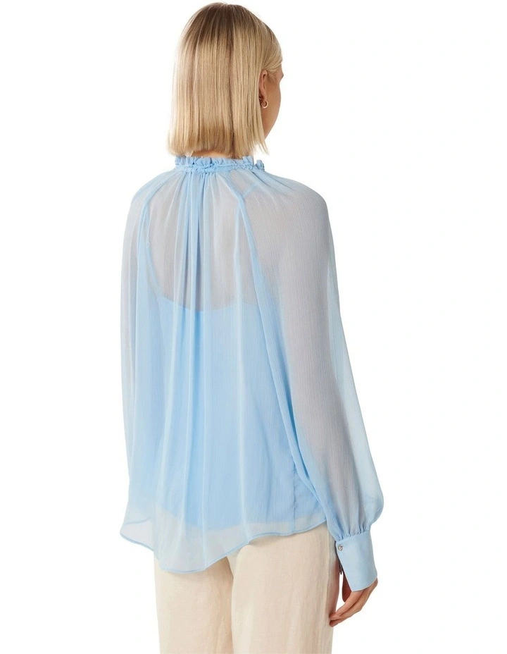 Ashton Raglan Blouse in Forget Me Not Blue image 2