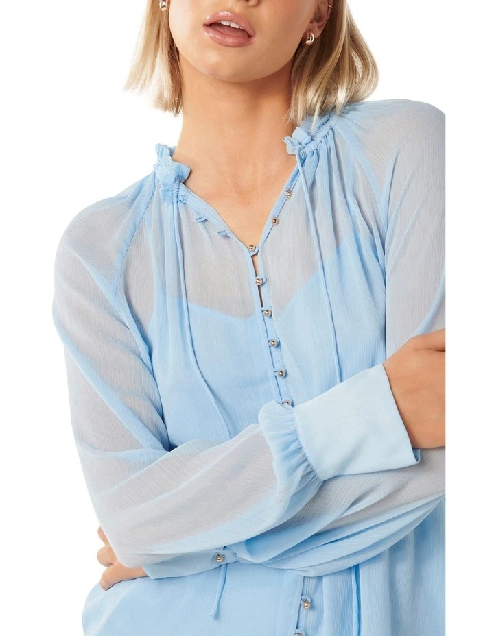 Ashton Raglan Blouse in Forget Me Not Blue image 4
