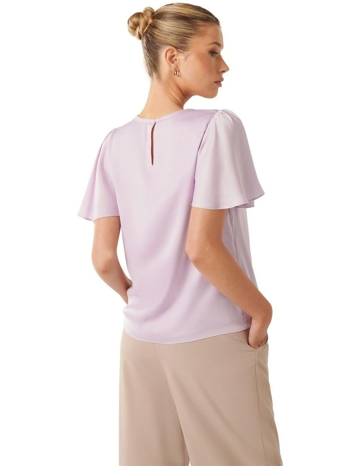 Wanda Woven Flutter Tee in Pale Orchid image 2