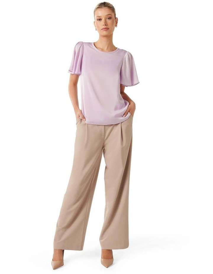 Wanda Woven Flutter Tee in Pale Orchid image 5