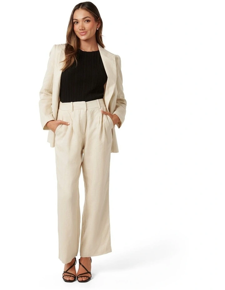 Demi Linen Pants in Cream image 5