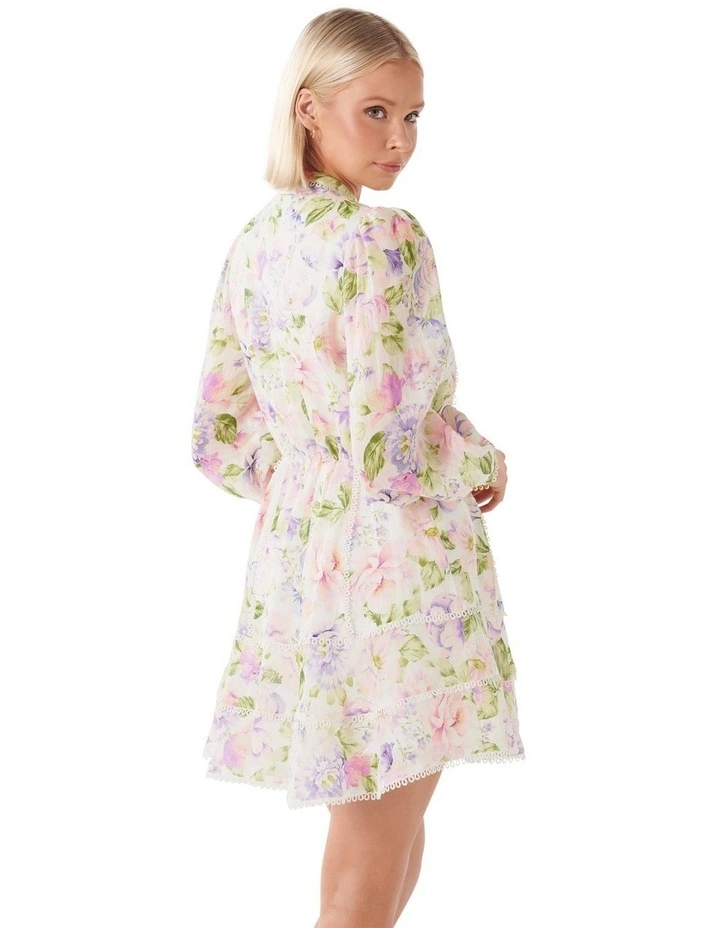 Vanessa Trim Detail Skater Dress in Purple image 2