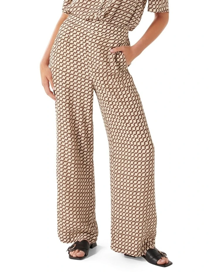 Flora Floaty Pull On Pants in Brown image 1
