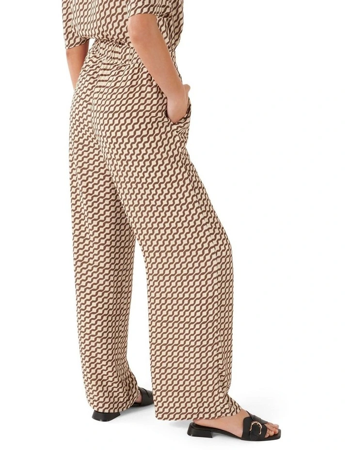 Flora Floaty Pull On Pants in Brown image 2