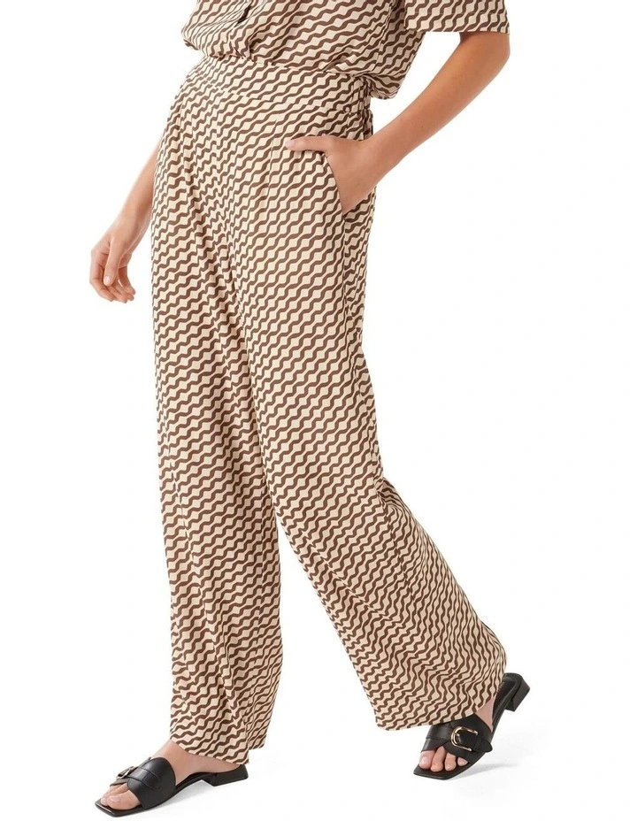 Flora Floaty Pull On Pants in Brown image 3