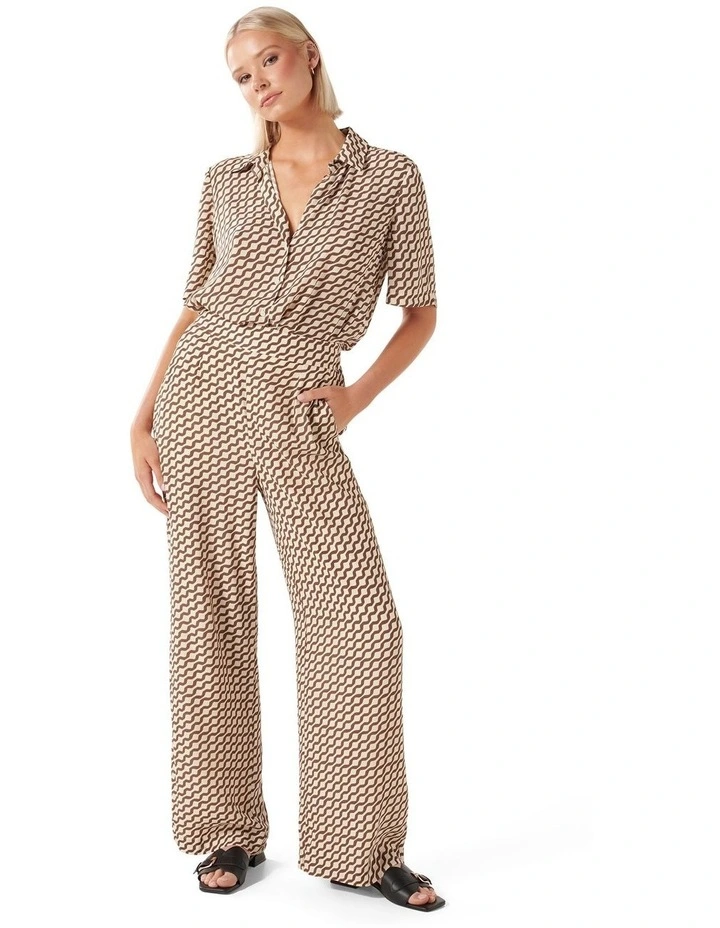 Flora Floaty Pull On Pants in Brown image 5