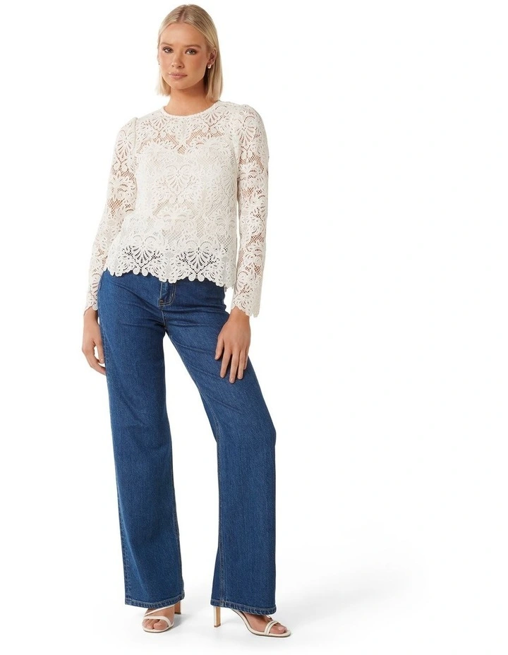 Lucille Lace Shell Top in White image 5