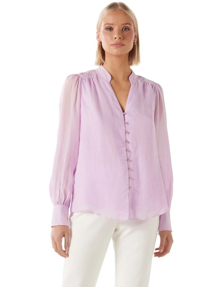 Forever New Delia Yoke Detail Blouse In Purple MYER forever-new-delia-yoke-detail-blouse-in-purple-myer