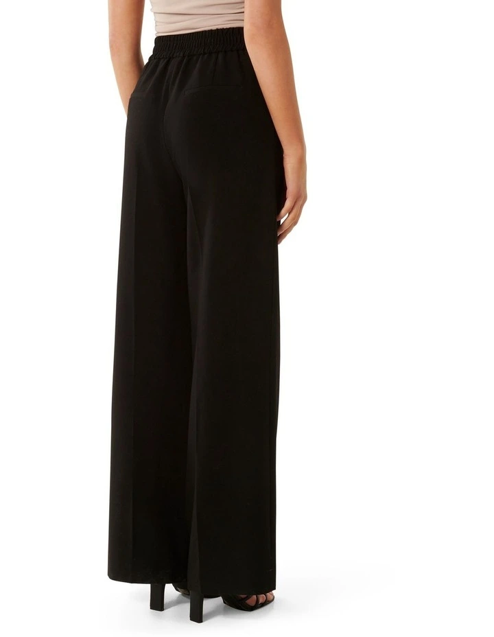 Kyah Ruched Waist Band Pants in Black image 2