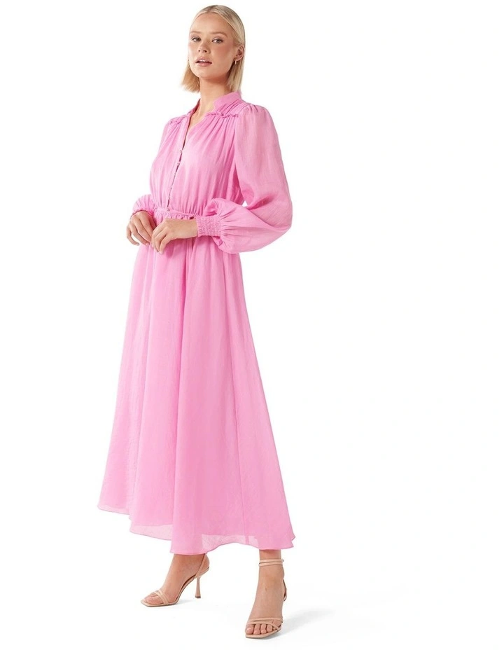 Anita Long-Sleeved Midi Dress in Pink image 3