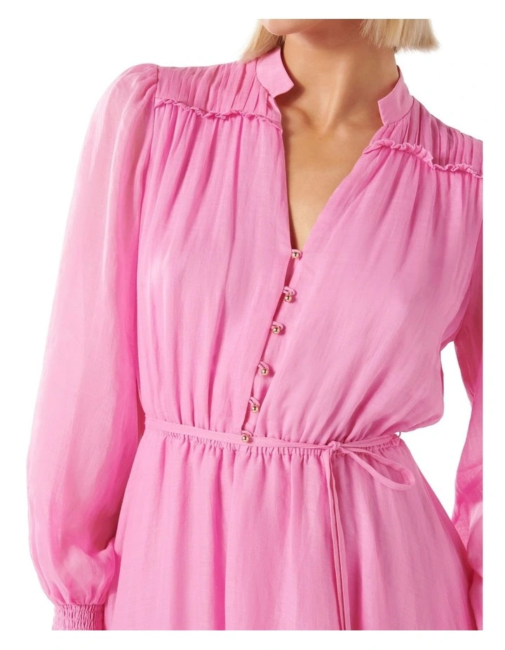 Anita Long-Sleeved Midi Dress in Pink image 4