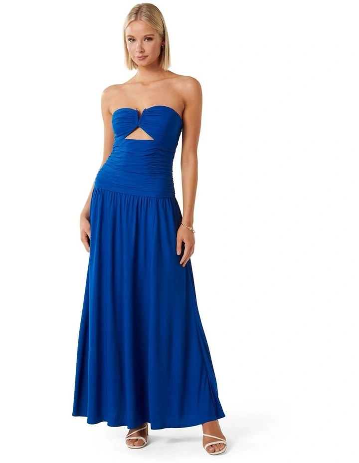 Mandy Cut Out Jersey Dress in Blue image 1
