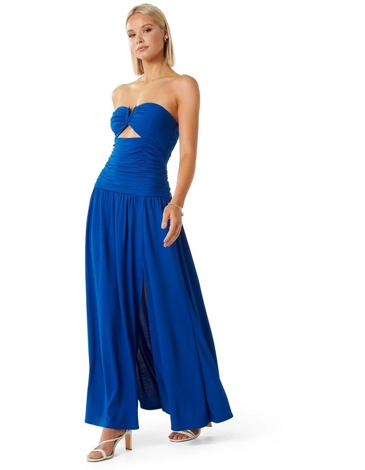 Mandy Cut Out Jersey Dress in Blue image 3