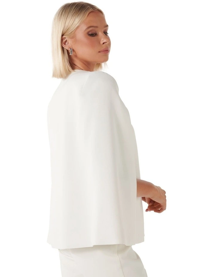 Lara Cape Jacket in White image 2