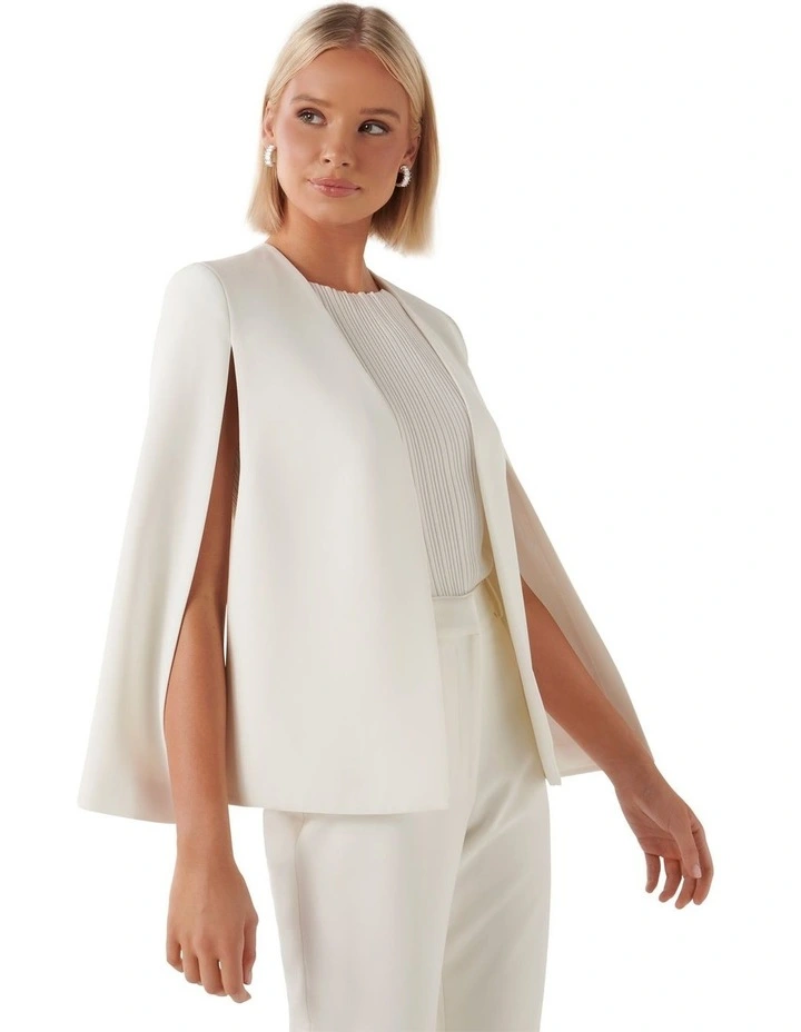 Lara Cape Jacket in White image 3