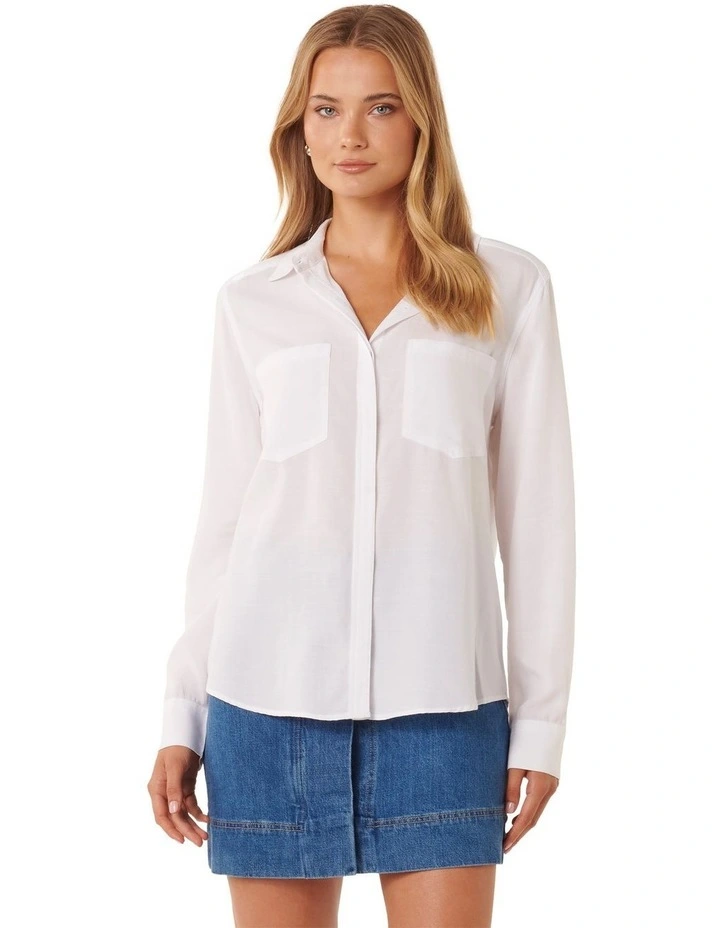 Abigail Long Sleeve Shirt in White image 1