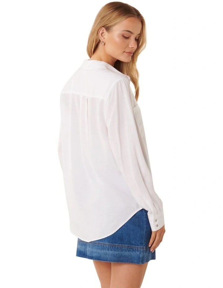 Abigail Long Sleeve Shirt in White image 2