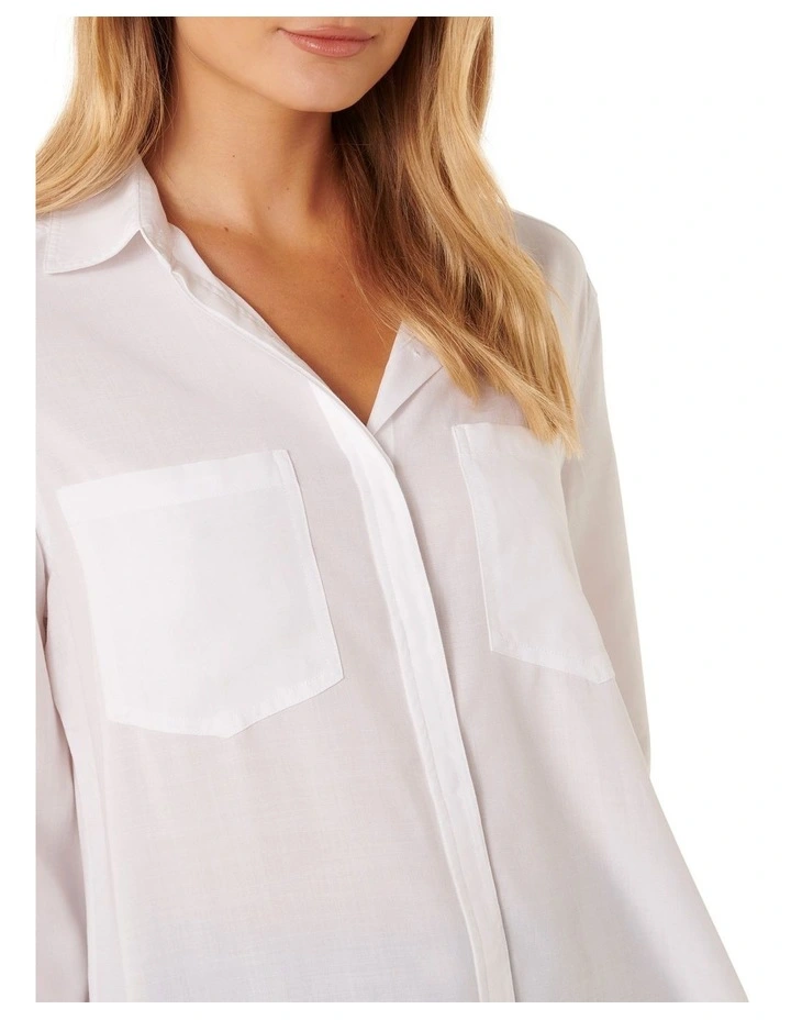 Abigail Long Sleeve Shirt in White image 4