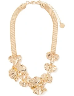 Signature Saskia Statement Flower Necklace in Gold