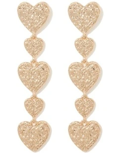 Signature Sally Textured Heart Earrings in Gold