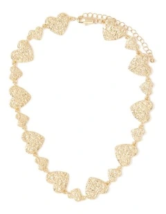 Signature Sally Textured Heart Necklace in Gold