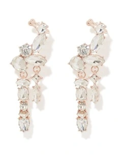 Signature Llana Stone Cluster Earrings in Rose Gold