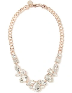 Signature Klara Stone And Chain Necklace in Rose Gold