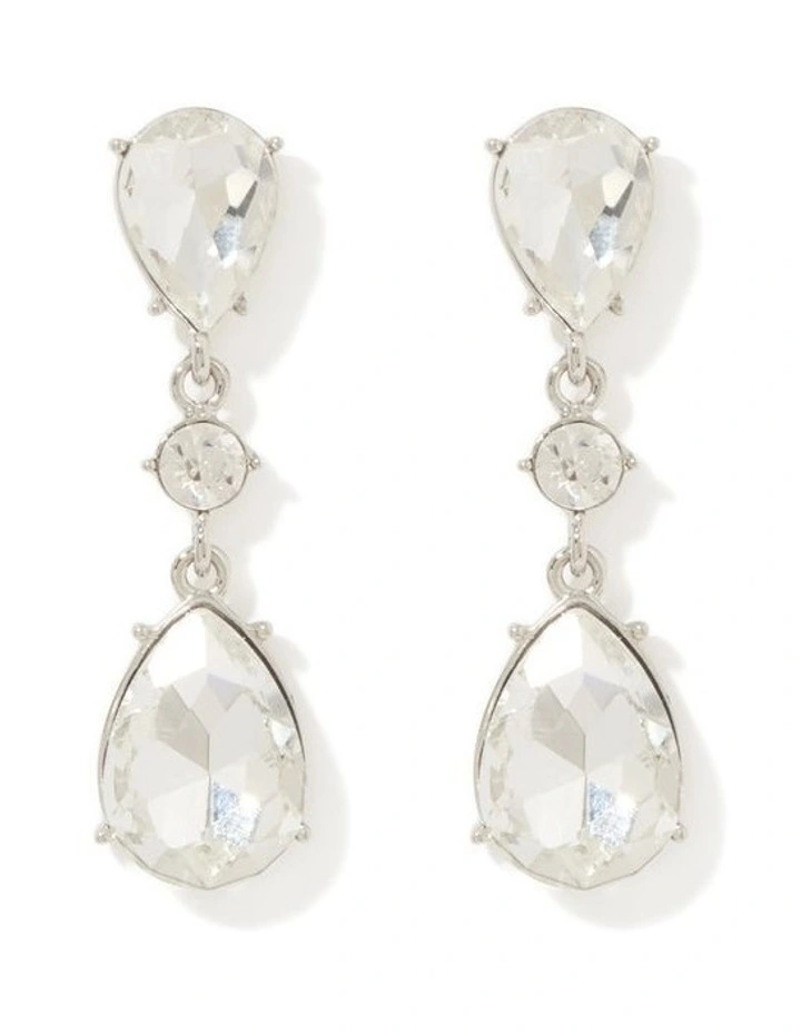 Signature Arya Tear Drop Earrings in Silver image 1