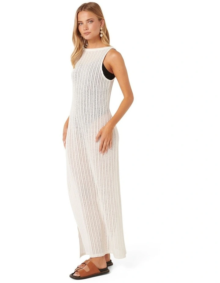 Lily Crochet Cover Up Dress in White image 3